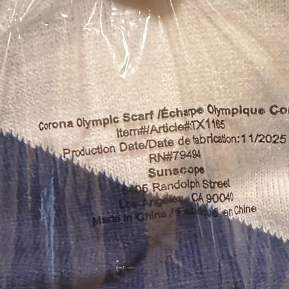 Corona Extra Milano Cortina Navy and White Olympic Scarf with fringe NWT - Picture 12 of 12